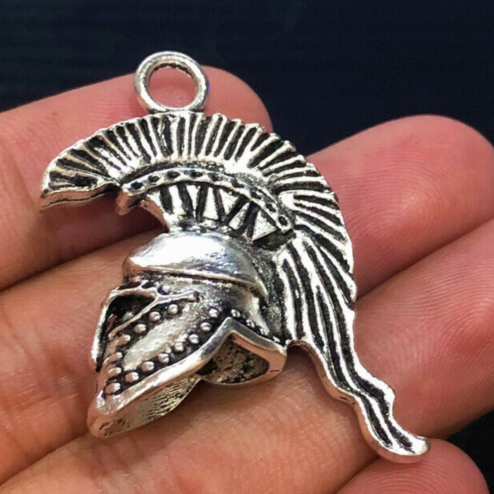 Roman Spartan Helmet Bead Necklace NWT